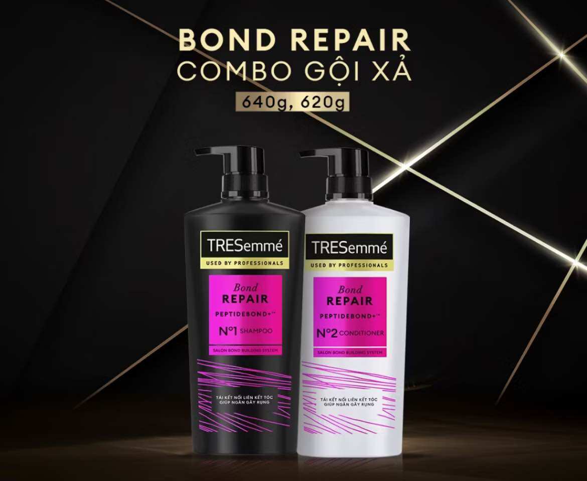 [TRESemmé]Combo Dầu Gội, Dầu Xả TRESemmé Đẹp Chuẩn Salon Cho Tóc Vào Nếp, Chắc Khỏe, Giảm Gãy Rụng 640g, 620g