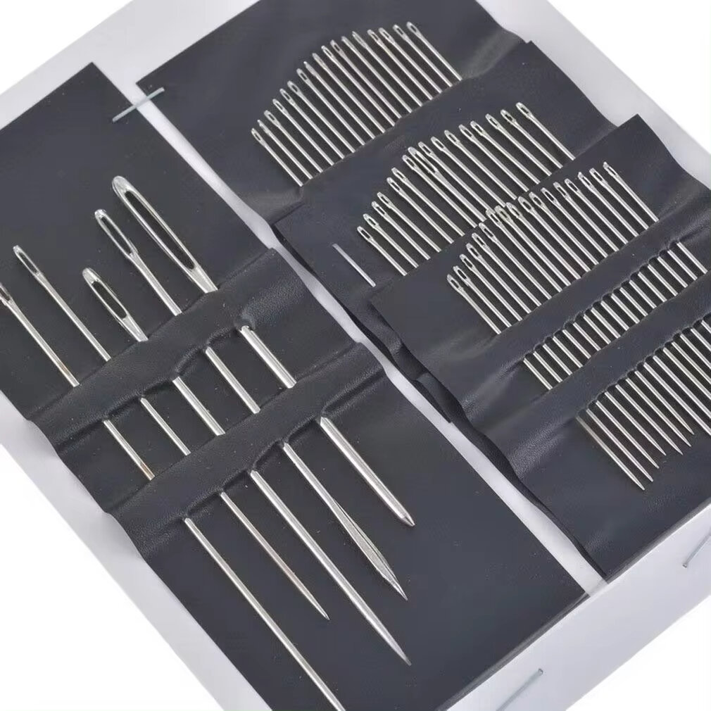 55 Cái/bộ Bộ Kim Khâu Tay Bằng Thép Không Gỉ Có Mắt Lớn Với Nhiều Kích Cỡ Khác Nhau Để Thêu Và May Vá