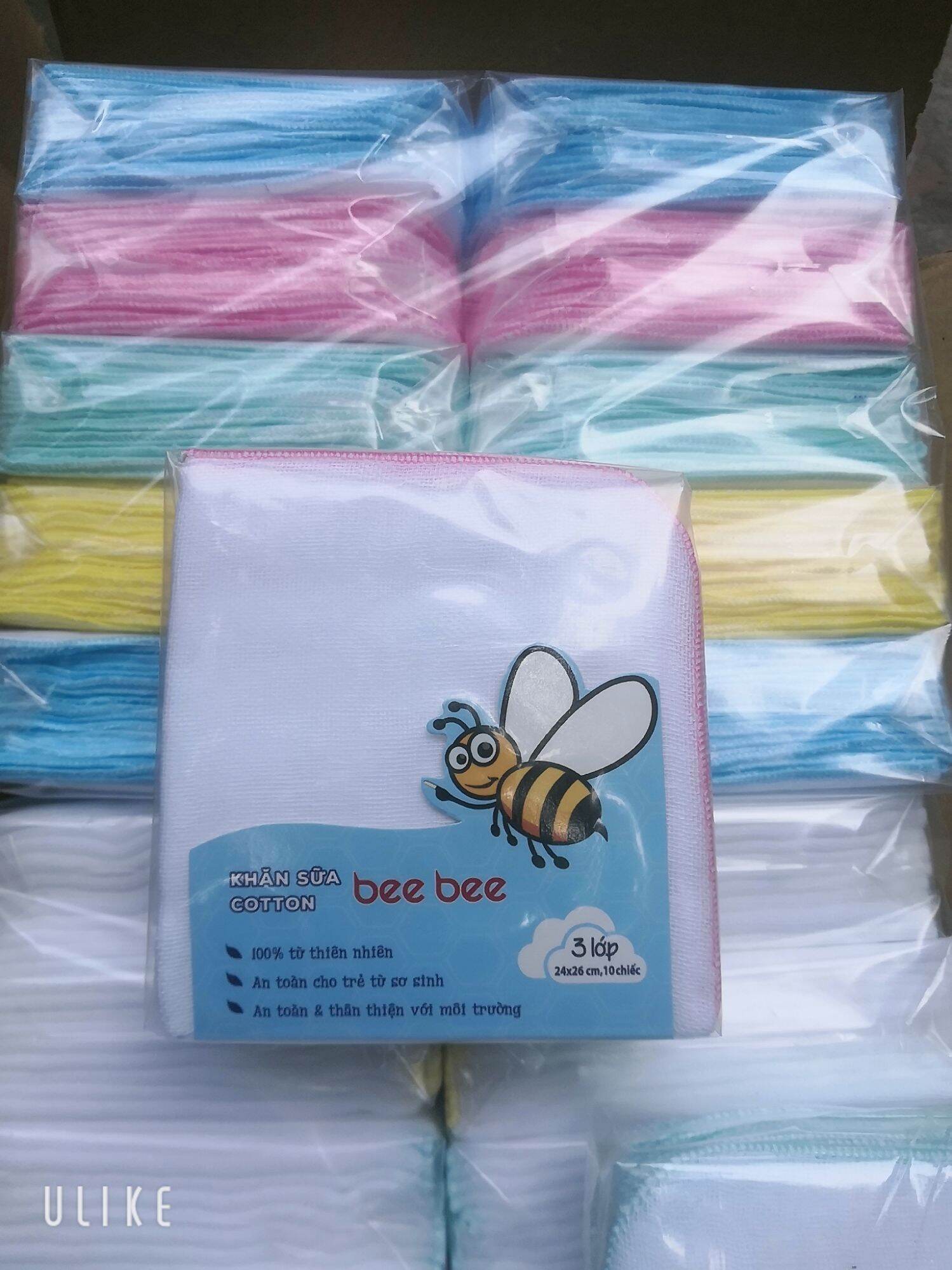 Khăn xô - Khăn sữa cotton bee bee túi 10 chiếc (3 4 lớp)