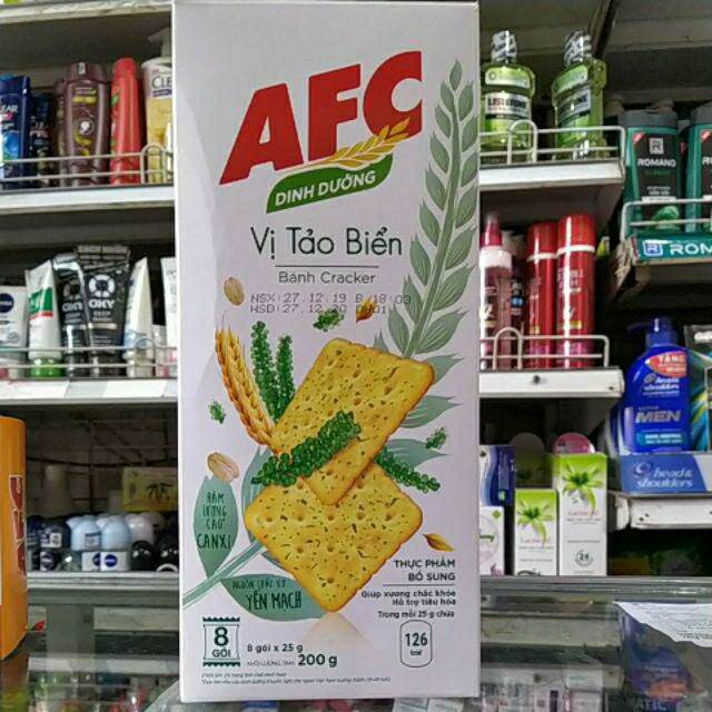 Bánh AFC Mặn vị rau & lúa mì hộp 8 gói 200g