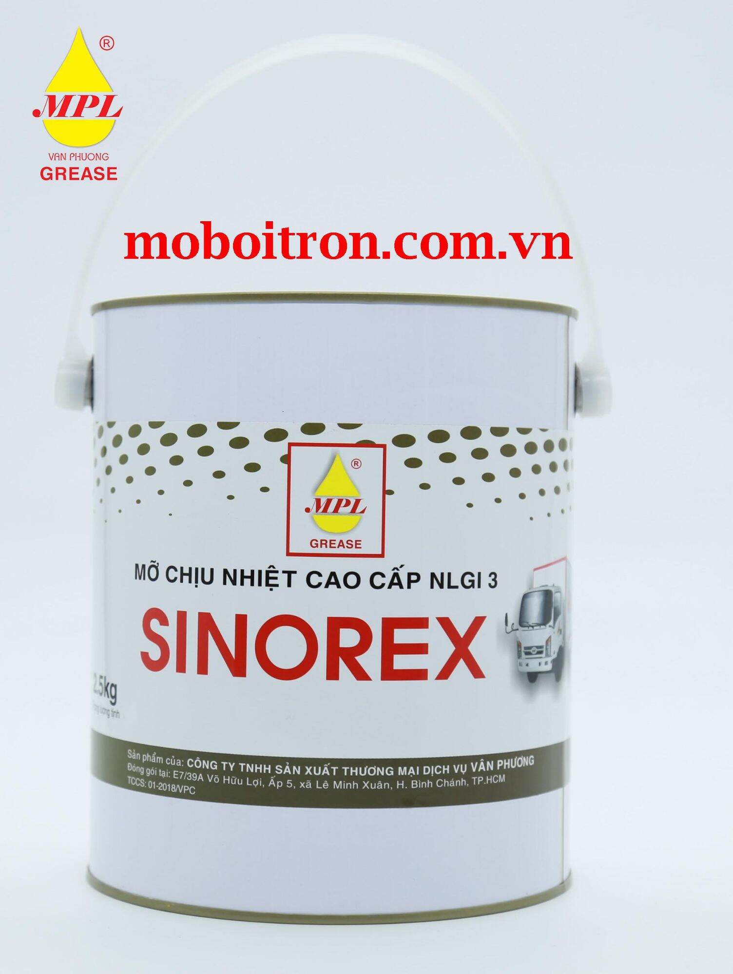 mỡ chịu nhiệt cao cấp Sinorex lon 400gr