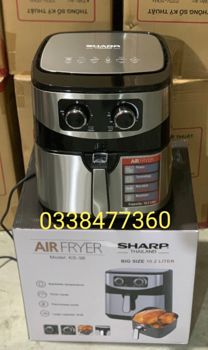 Nồi Chiên không dầu Sharp KS 98 dung tich 10l Thái Lan ( Hót new 2022)