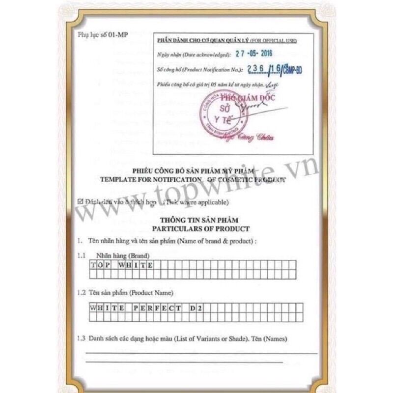 Kem dưỡng Topwhite D2