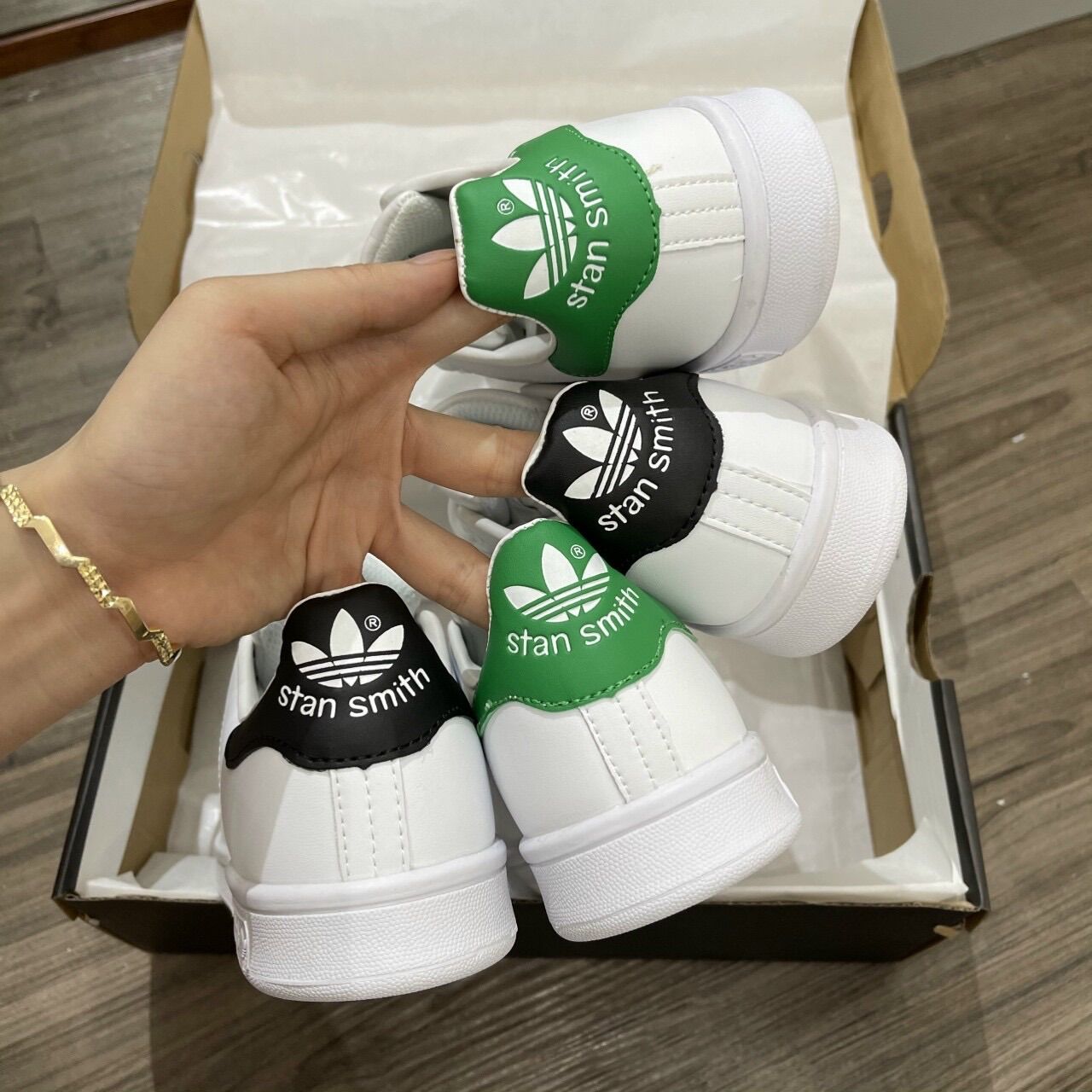 Giầy stan smith xanh đen hàng cao cấp fullbox