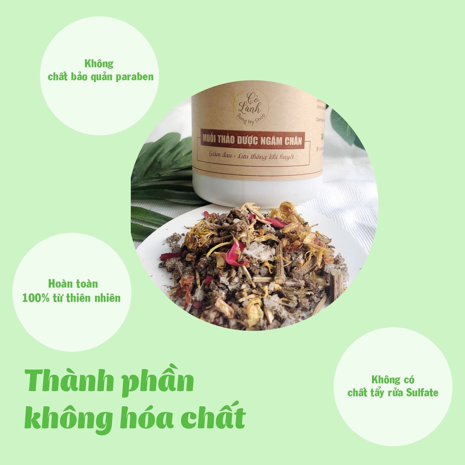 Muối ngâm chân thảo dược Cỏ Lành 400G