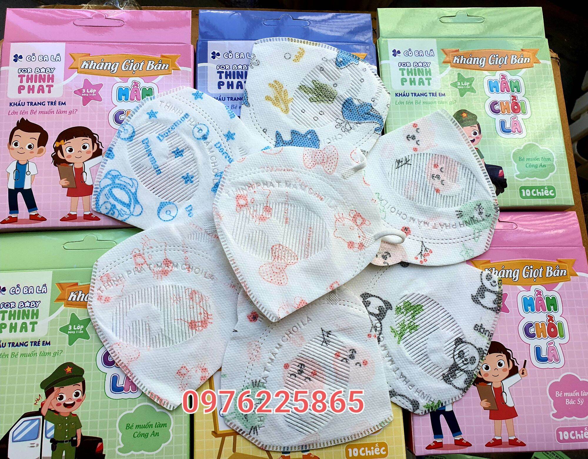 Set 10 chiếc khẩu trang Mầm chồi lá Thịnh Phát cho bé yêu