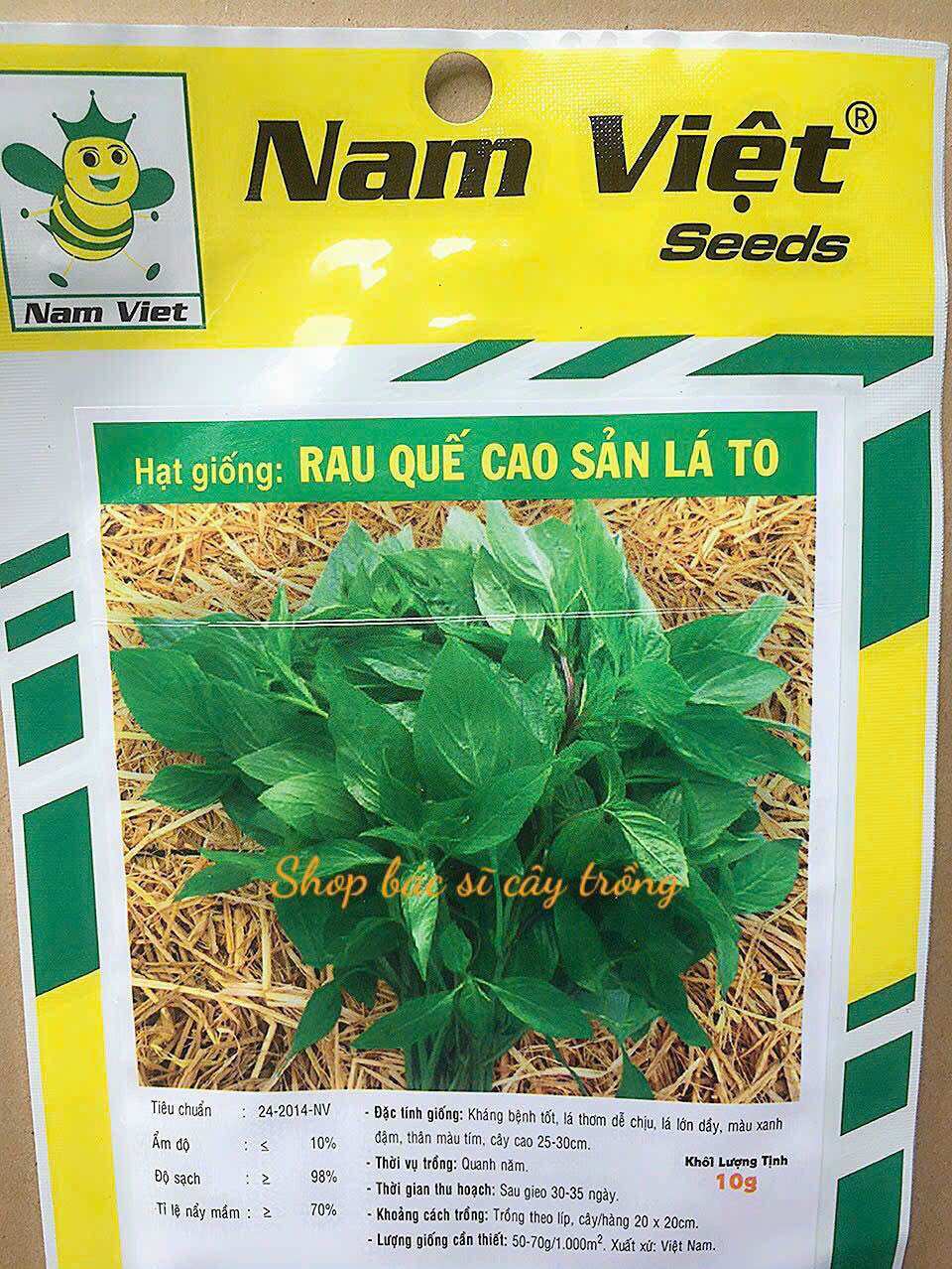 10 gram hạt giống rau húng quế cao sản lá to dễ trồng