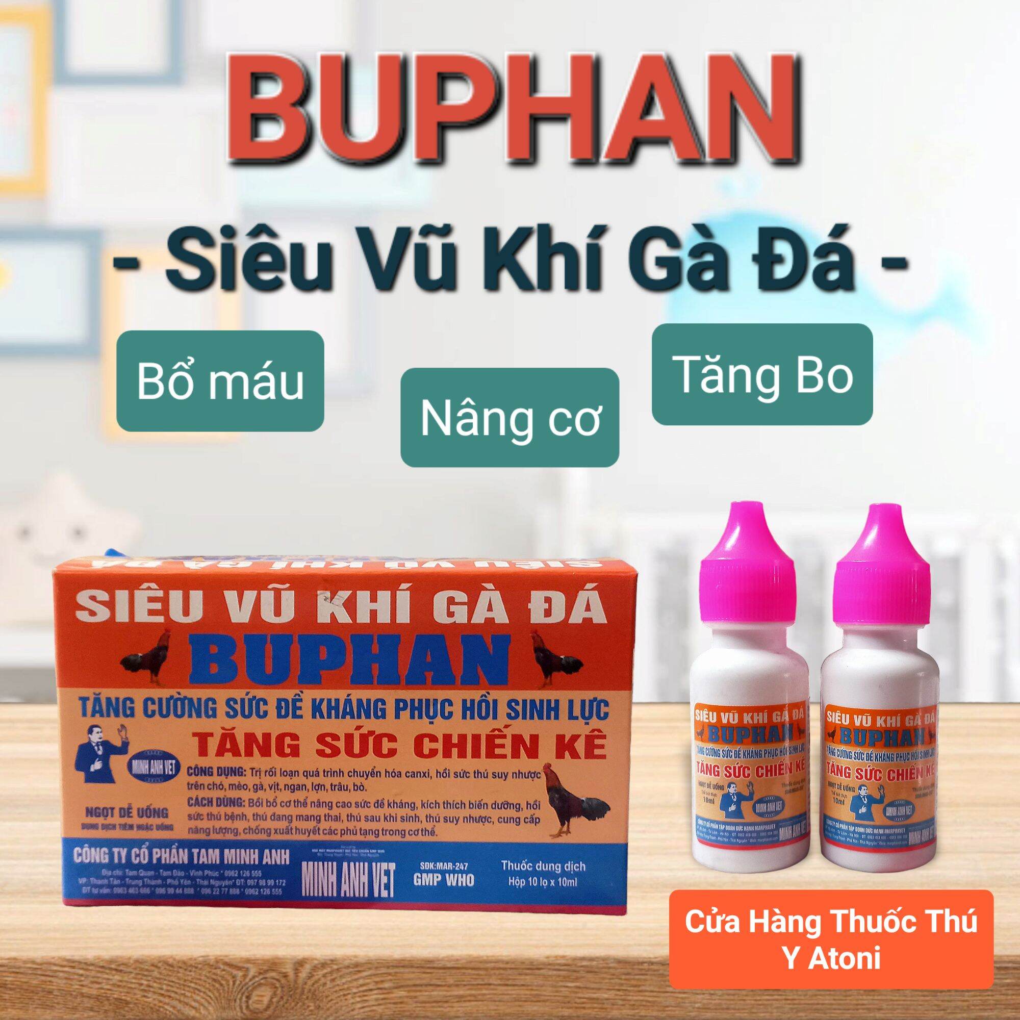 BUPHAN SIÊU VŨ KHÍ GÀ ĐÁ Lọ 10ml Dung Dịch Nhỏ Uống Cho Gà Đá, Gia Cầm, Thú Cưng - TĂNG SỨC CHIẾN KÊ