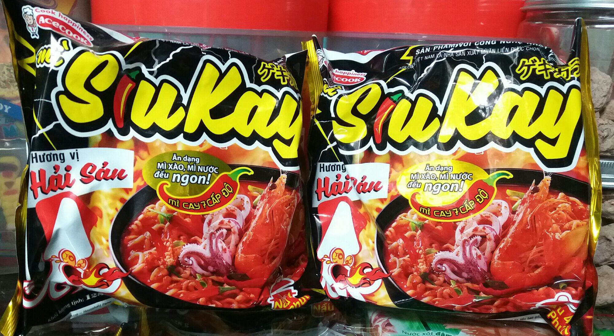 5 gói mì siukay hải sản, mì cay 7 cấp độ acecook