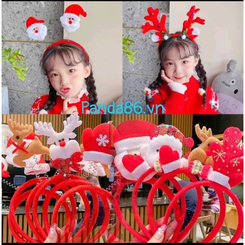 1 cái băng đô noel - bờm cài tóc giáng sinh dễ thương thời trang 2023 cho bé - cài tóc noel dễ thương cho bé - quà tặng bé