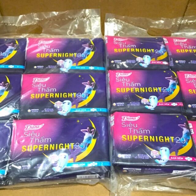 Combo of 6 Packs of Diana Night Sanitary Napkins 35