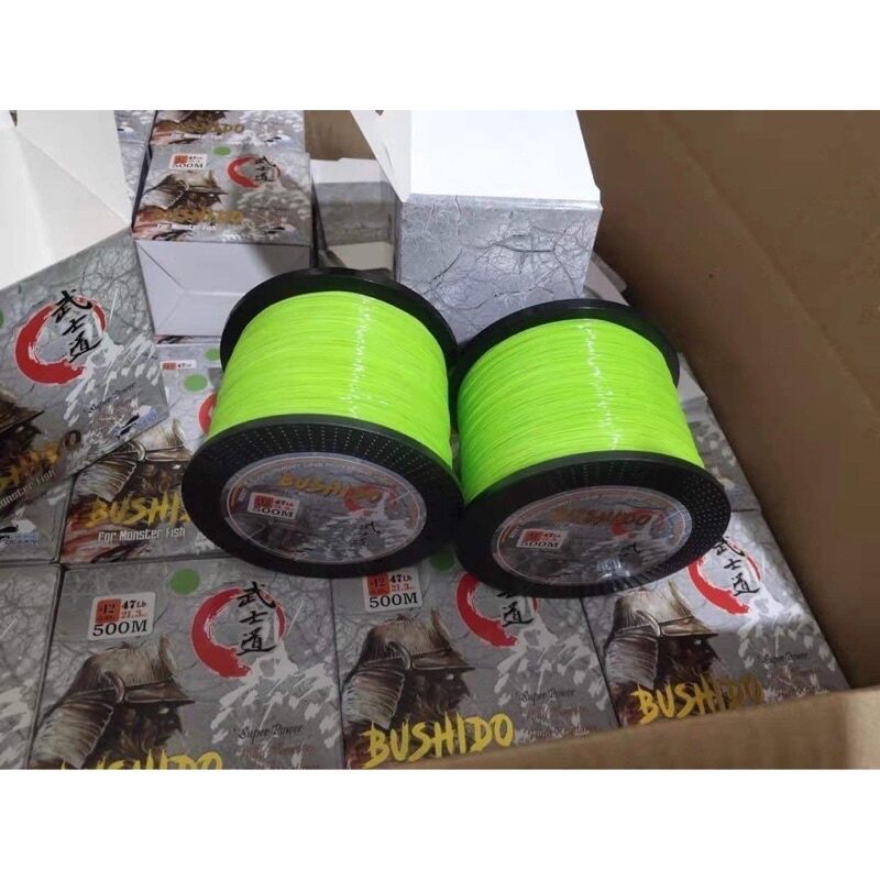 Cước câu cá nylon bushido 500m chính hãng chuyên câu sông, hồ, biển, câu giải....