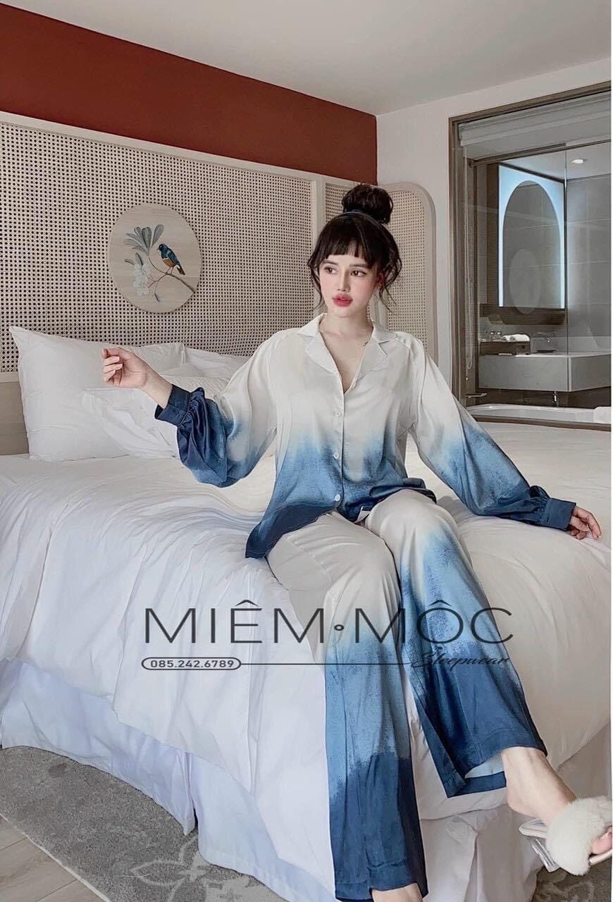 Pijama tiểu thư thiết kế lụa latin cao cấp mềm mịn