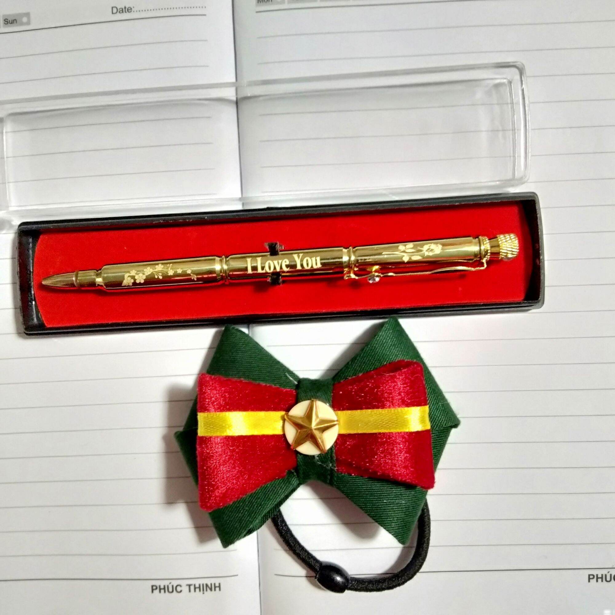 Combo Bút khắc tên và Nơ buộc tóc
