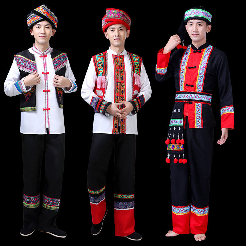 Trang Phục Dân Tộc CHOANG Quảng Tây Trang Phục Biểu Diễn Dân Tộc Di Dân Tộc Miêu Dân Tộc Thiểu Số Dân Tộc Vân Nam Phong Cách Dân Tộc Nam Quần Áo Biểu Diễn Sợi Hồ Lô
