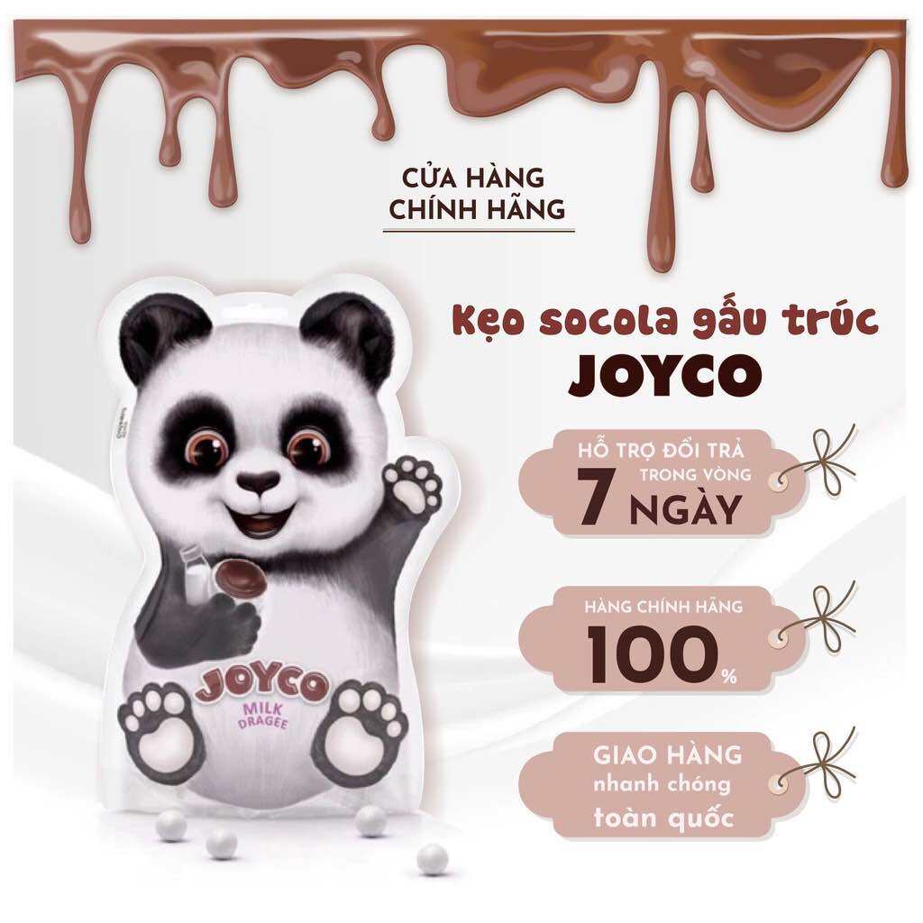 Kẹo Con Gấu Socola Joyco 150g - Kẹo Viên Socola Gấu Trúc Nga, Kẹo Socola Cho Bé