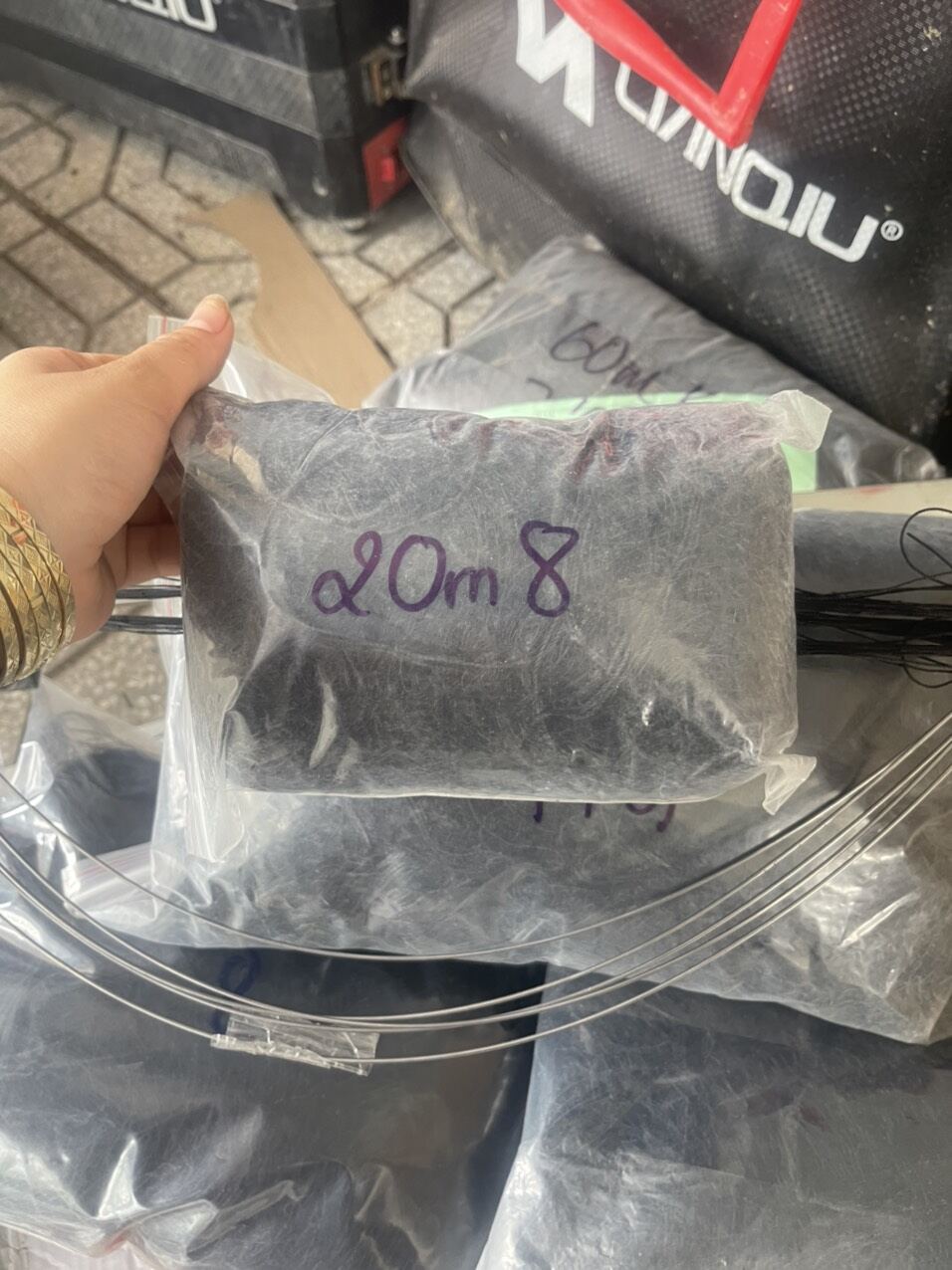20m lưới bẫy chim cu cao 6m( 5 viền 4 túi) mắt 8p chuyên bẫy cu cò rẽ giun sáo két