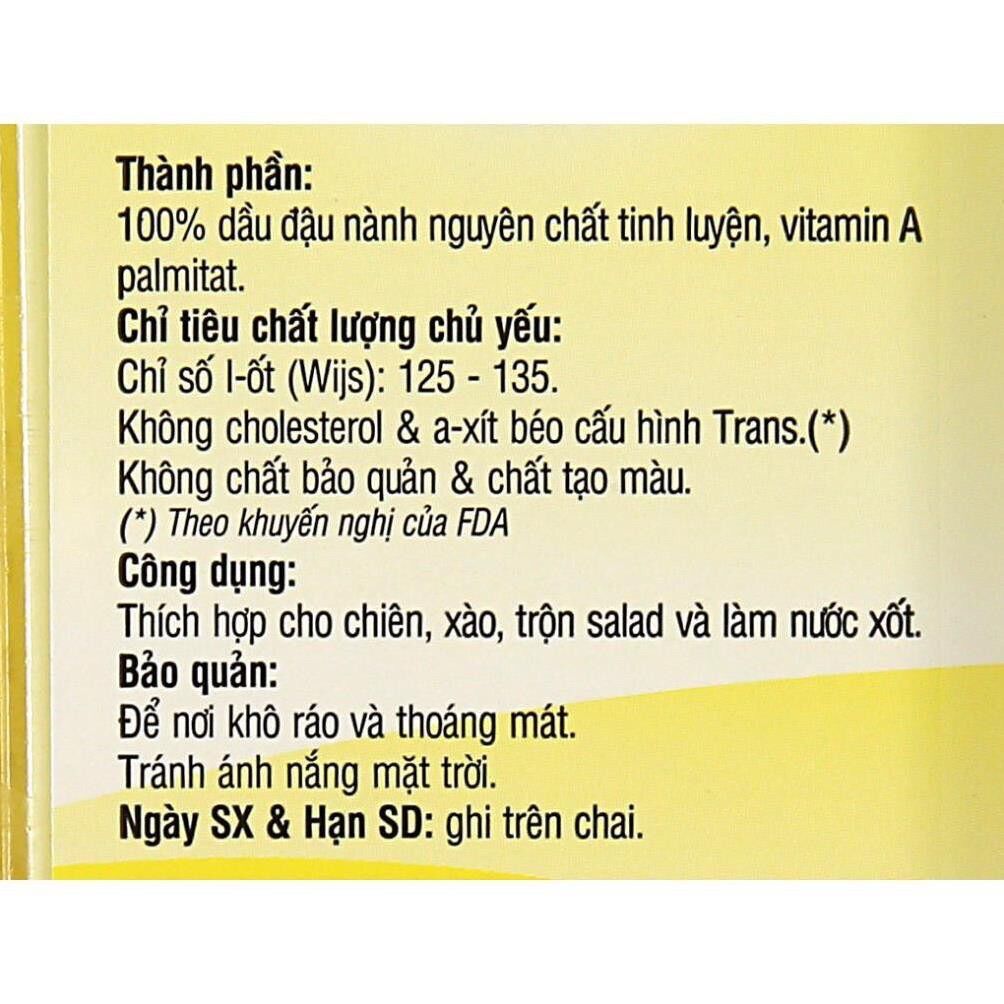 Dầu Đậu Nành 1 chai 2 lít (date mới nhất)