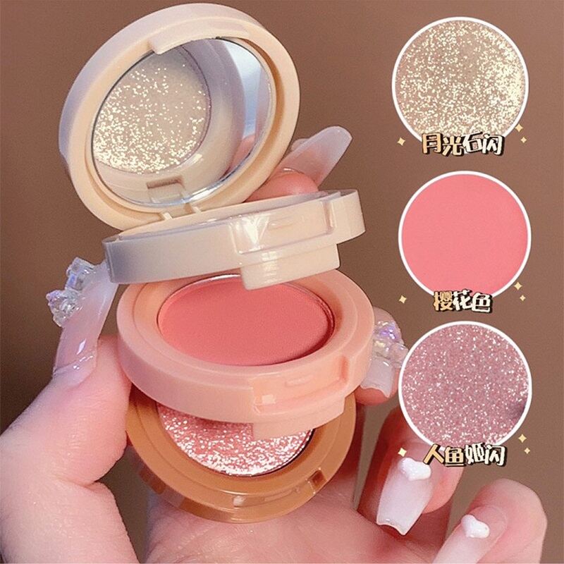 Một Khay Ba Ô Phấn Má Hồng Có Độ Bóng Cao Là Một Khay Niulang Hộp Trang