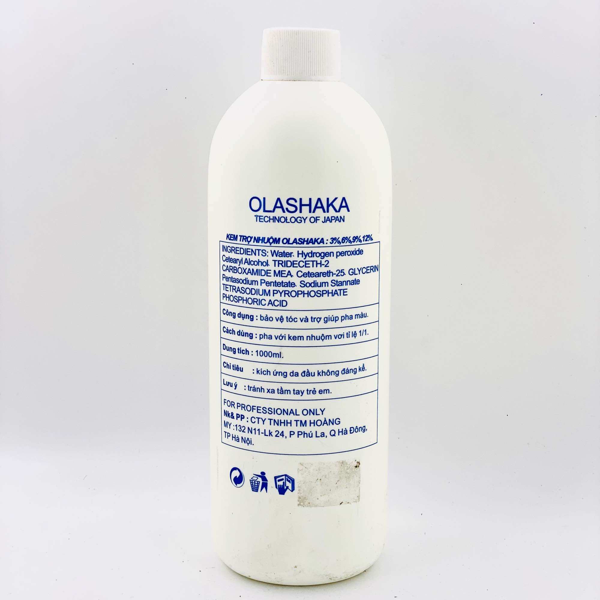 Oxy trợ nhuộm tóc OLASHAKA(New) 1000ml