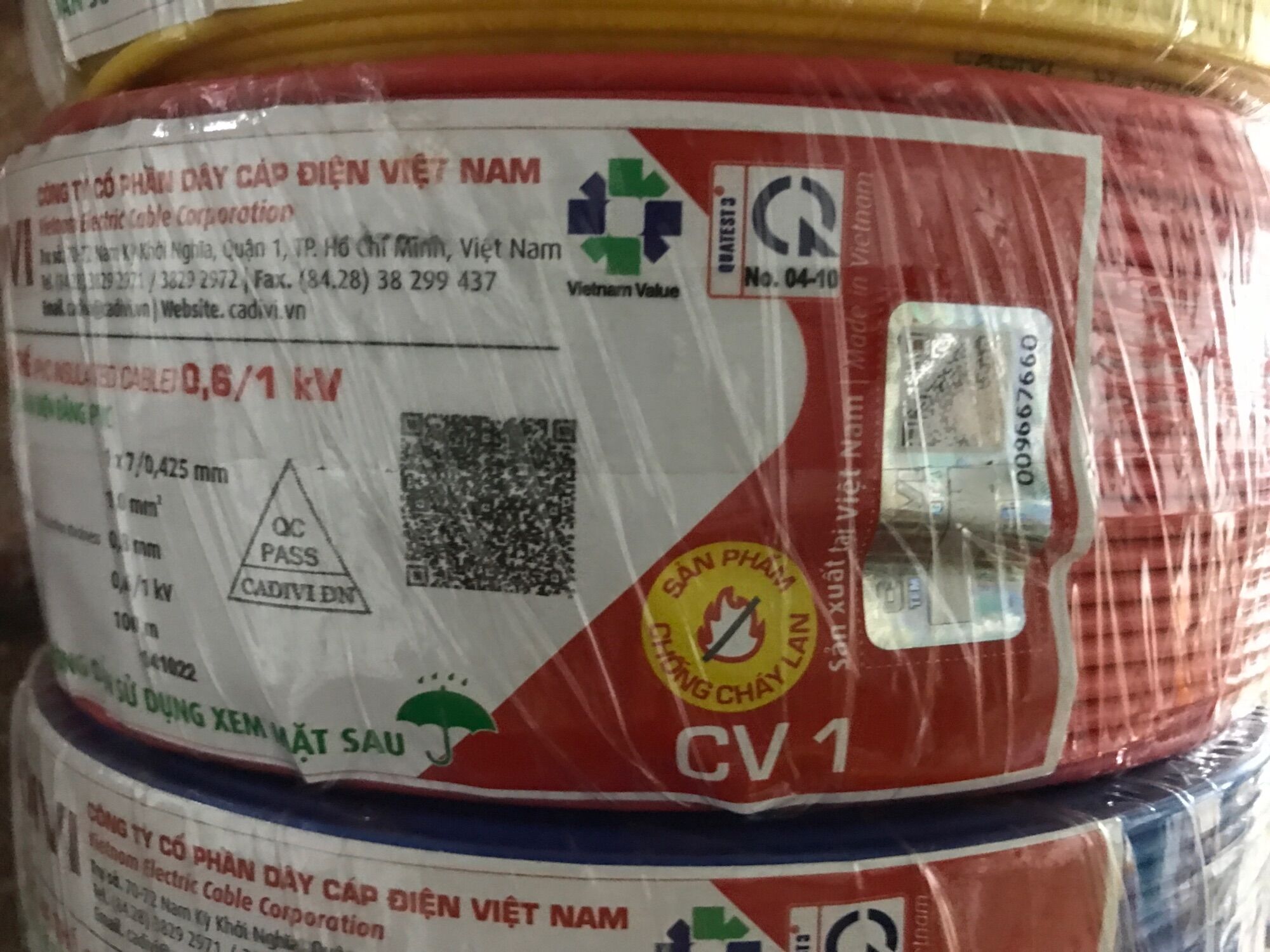Dây điện cadivi 1.0 đơn 7 sợi (cuộn 100 mét)