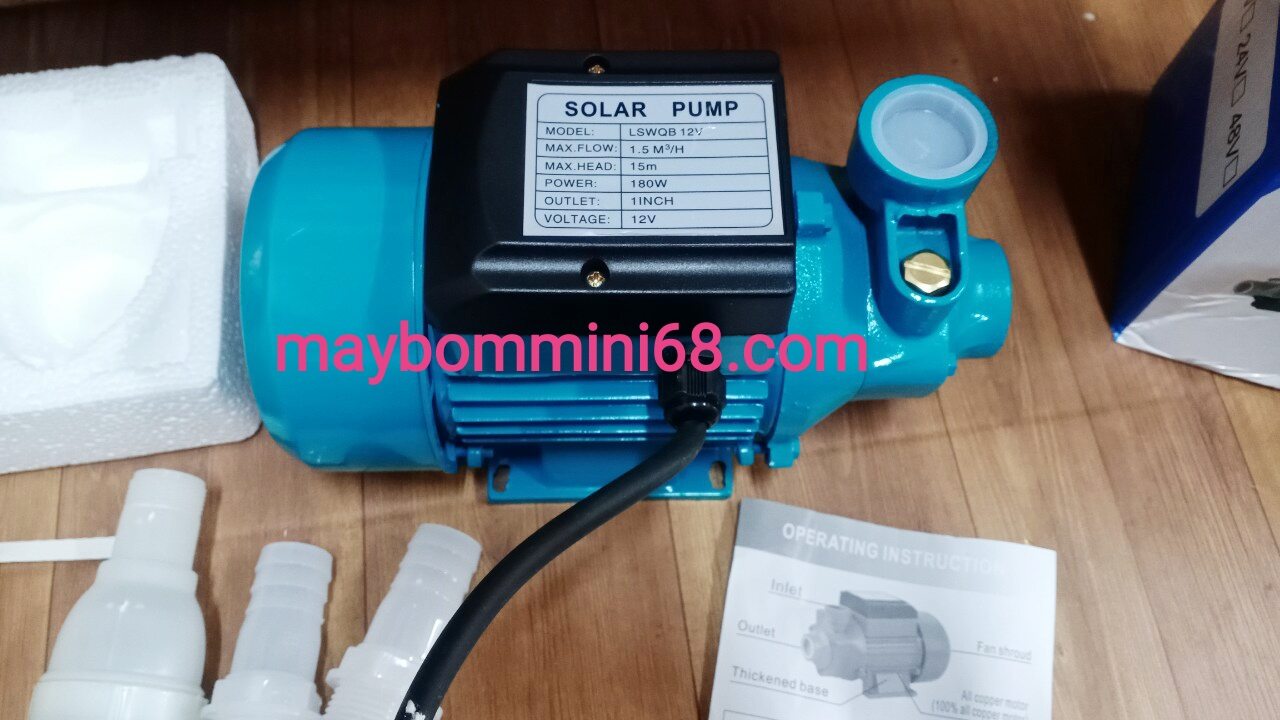 Máy bơm nước giếng khoan 12v 180w 1,5m3/h đẩy cao 15m