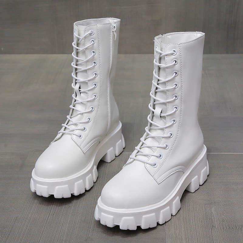 Boot cao cổ 20cm, buộc dây, kéo khoá 5,5cm