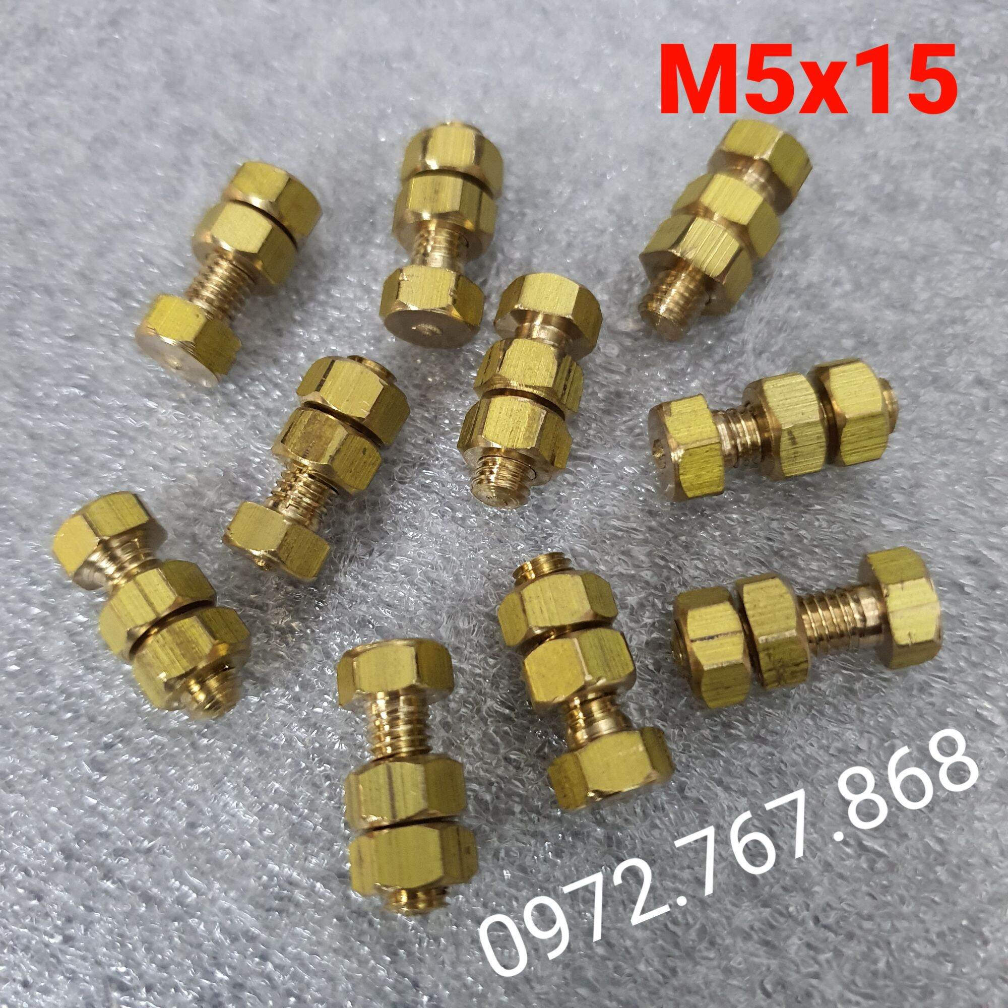 (10 cái) Bulong đồng thau M5, dài 15mm