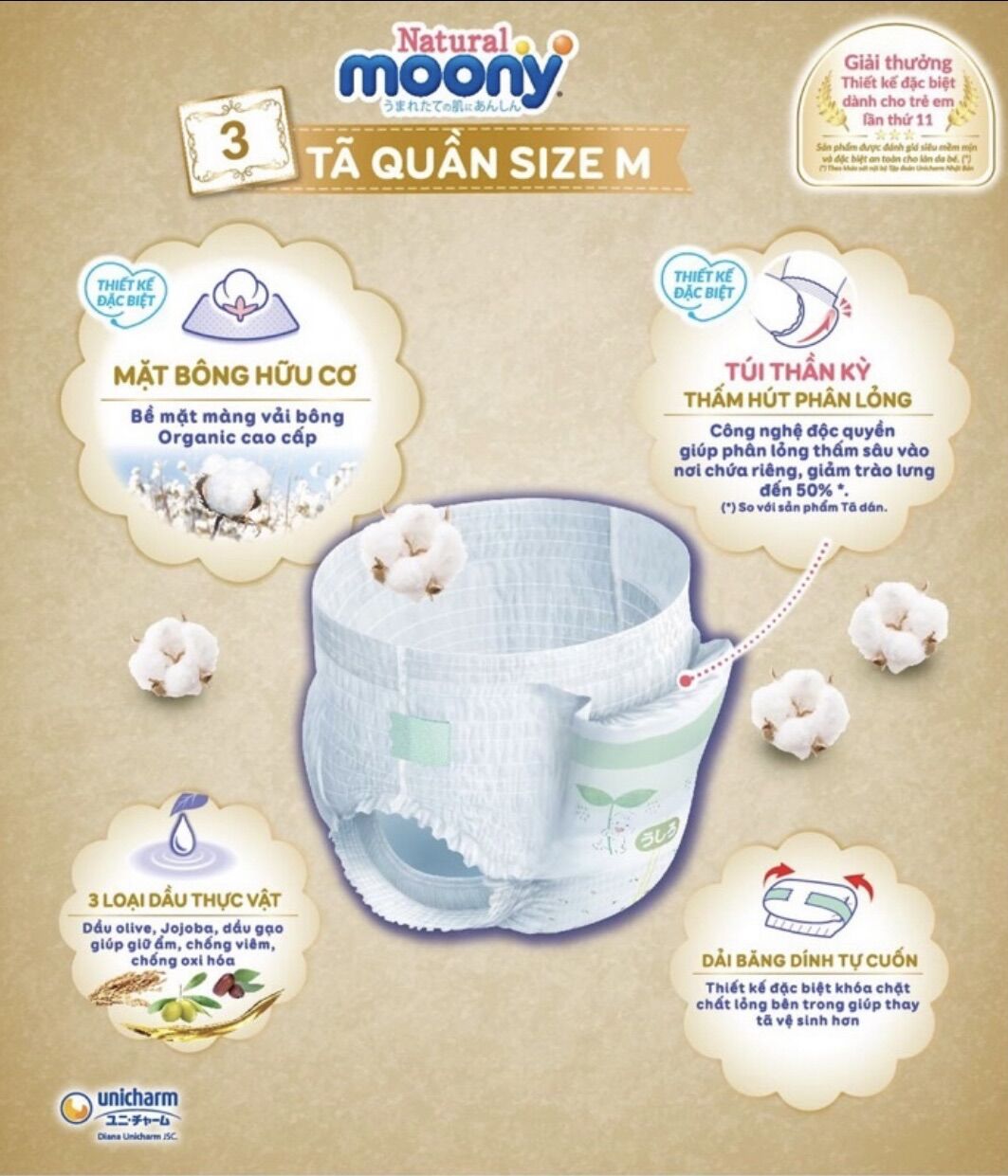 TÃ MOONY XANH TIÊU CHUẨN (BỊCH MIẾNG TUỲ SIZE)