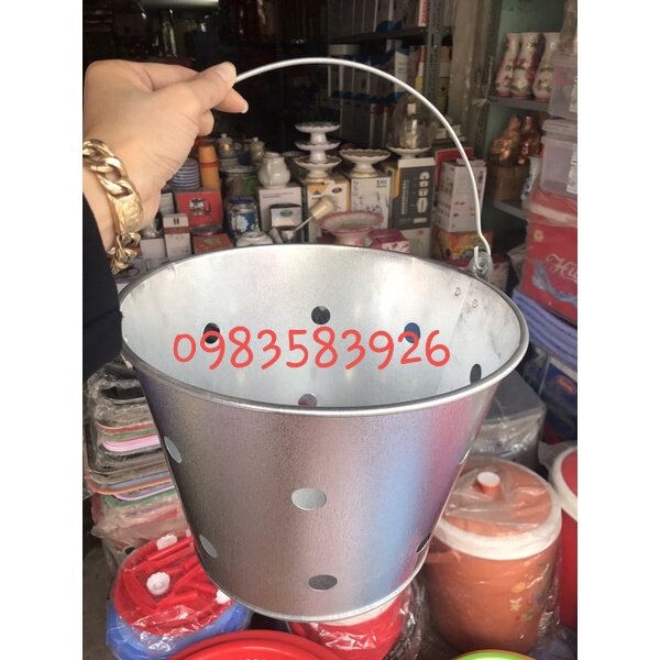 Xô nhôm đốt giấy vàng mã (có quai cầm)