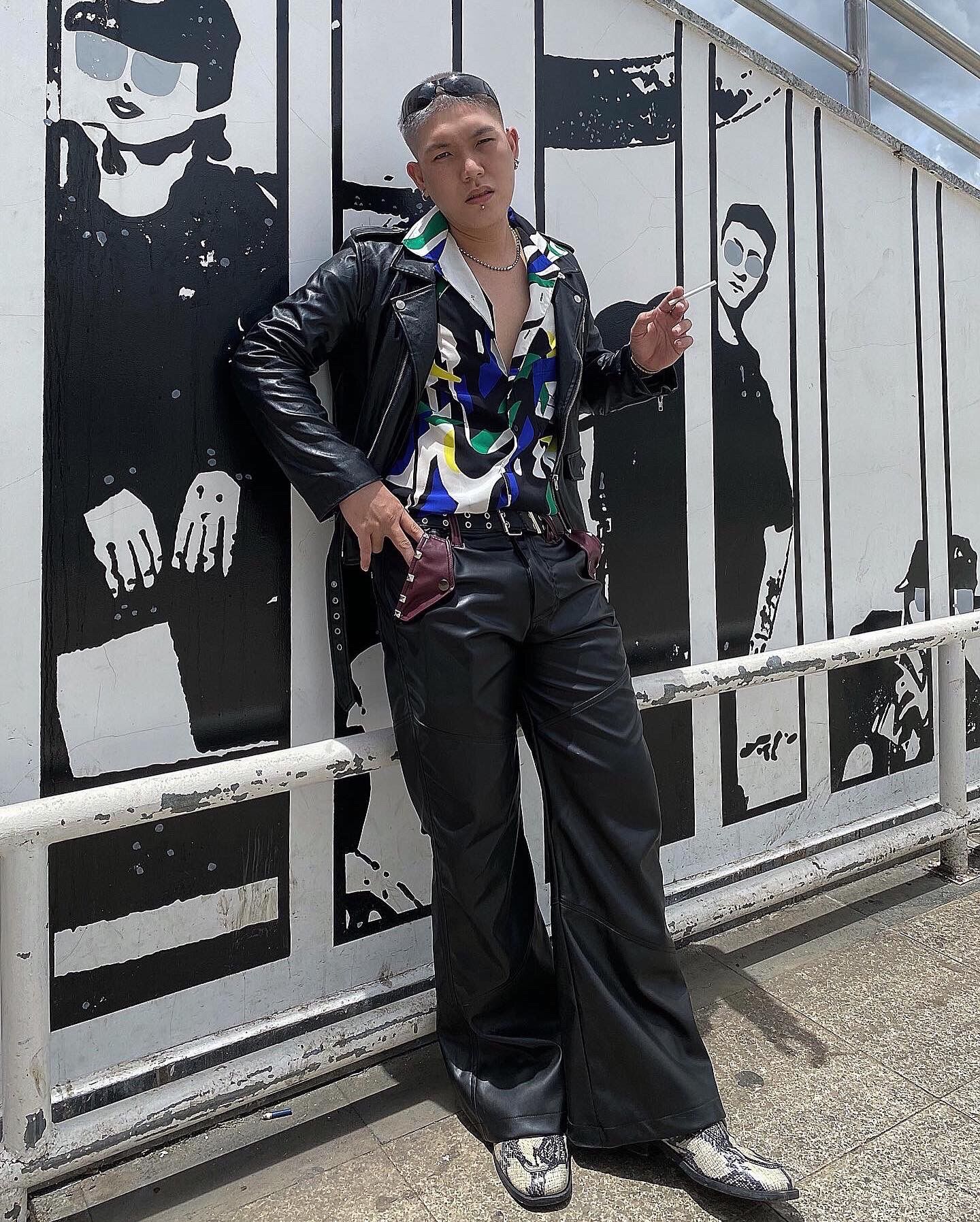 Rock star Black Leather Pants