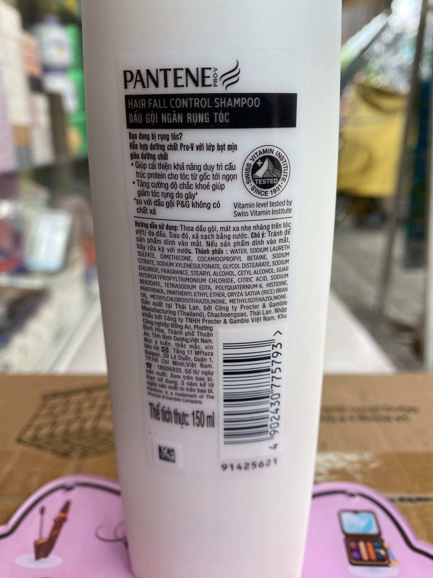 Dầu gội pantene 150ml ngăn rụng tóc