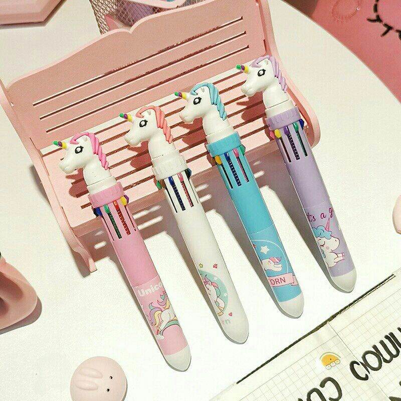 Bút bi 10 ngòi 10 màu siêu cute