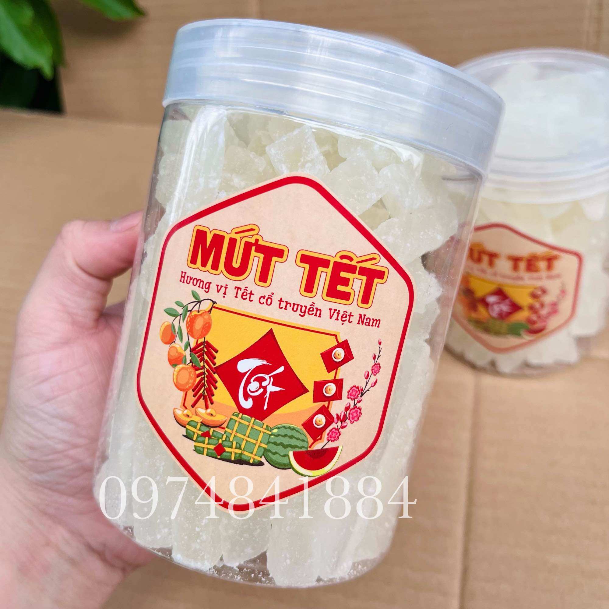 Hủ 500g mứt bí đũa thơm ngon - mứt tết- bánh kẹo tết