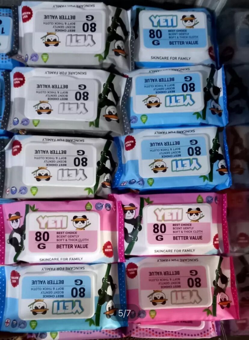 10 bịch khăn ướt không mùi . an toàn cho bé . gói 80 gram