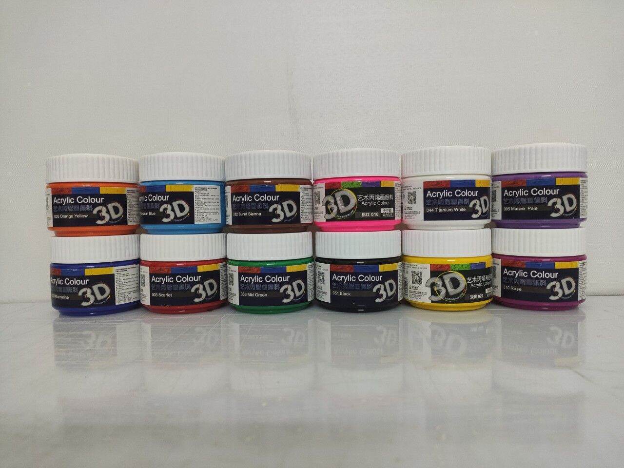 COMBO/BỘ 12 MÀU ACRYLIC 3D 100ML