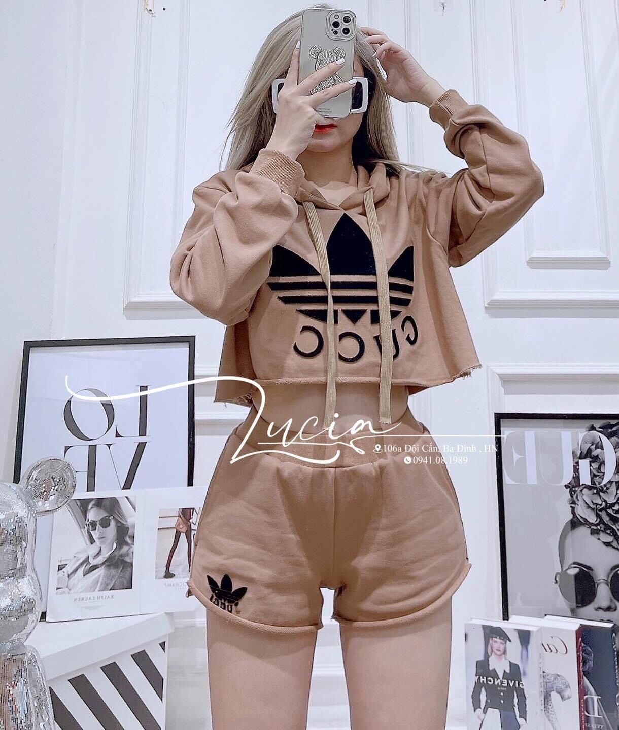 Sét bộ đát mũ dáng croptop cá tính tl73