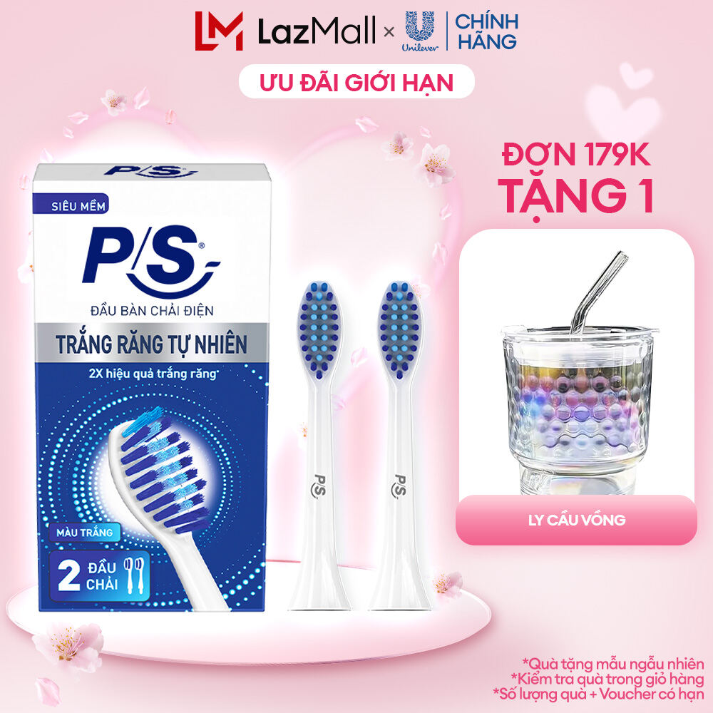 Bộ 2 đầu bàn chải điện P/S S100 Pro - Trắng Răng Tự Nhiên