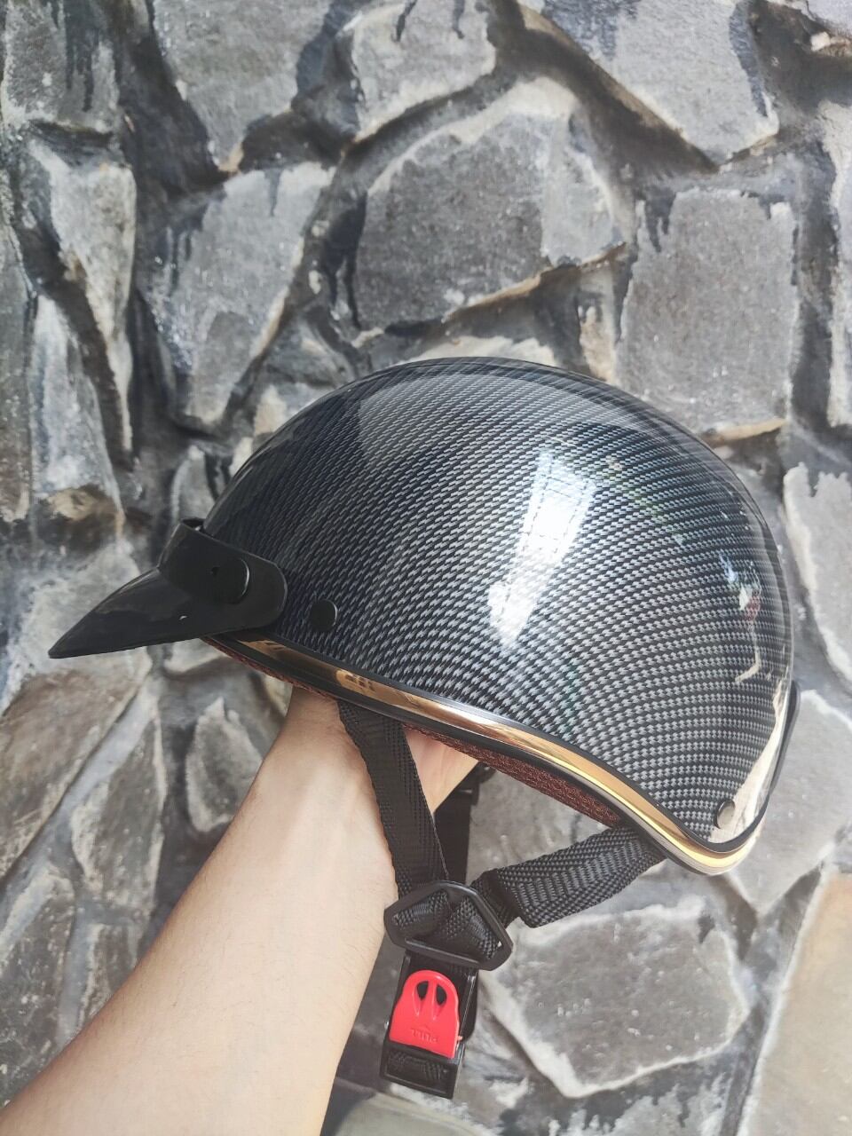 -Nón bảo hiểm haly phủ carbon cao cấp- Phượt sinh viên 1601337908