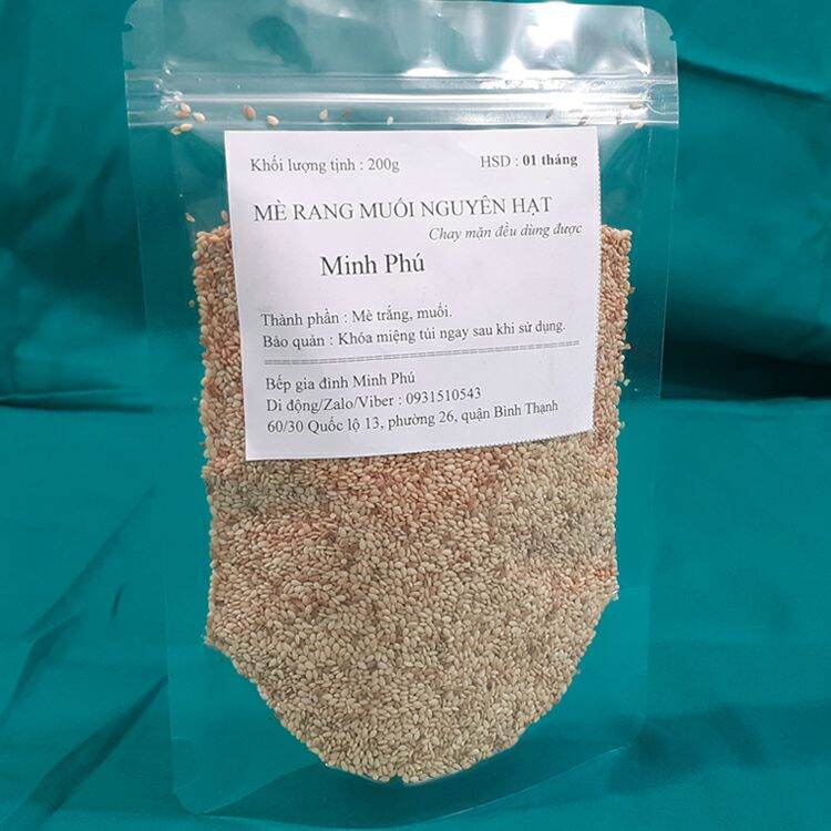 Mè trắng rang muối nguyên hạt.