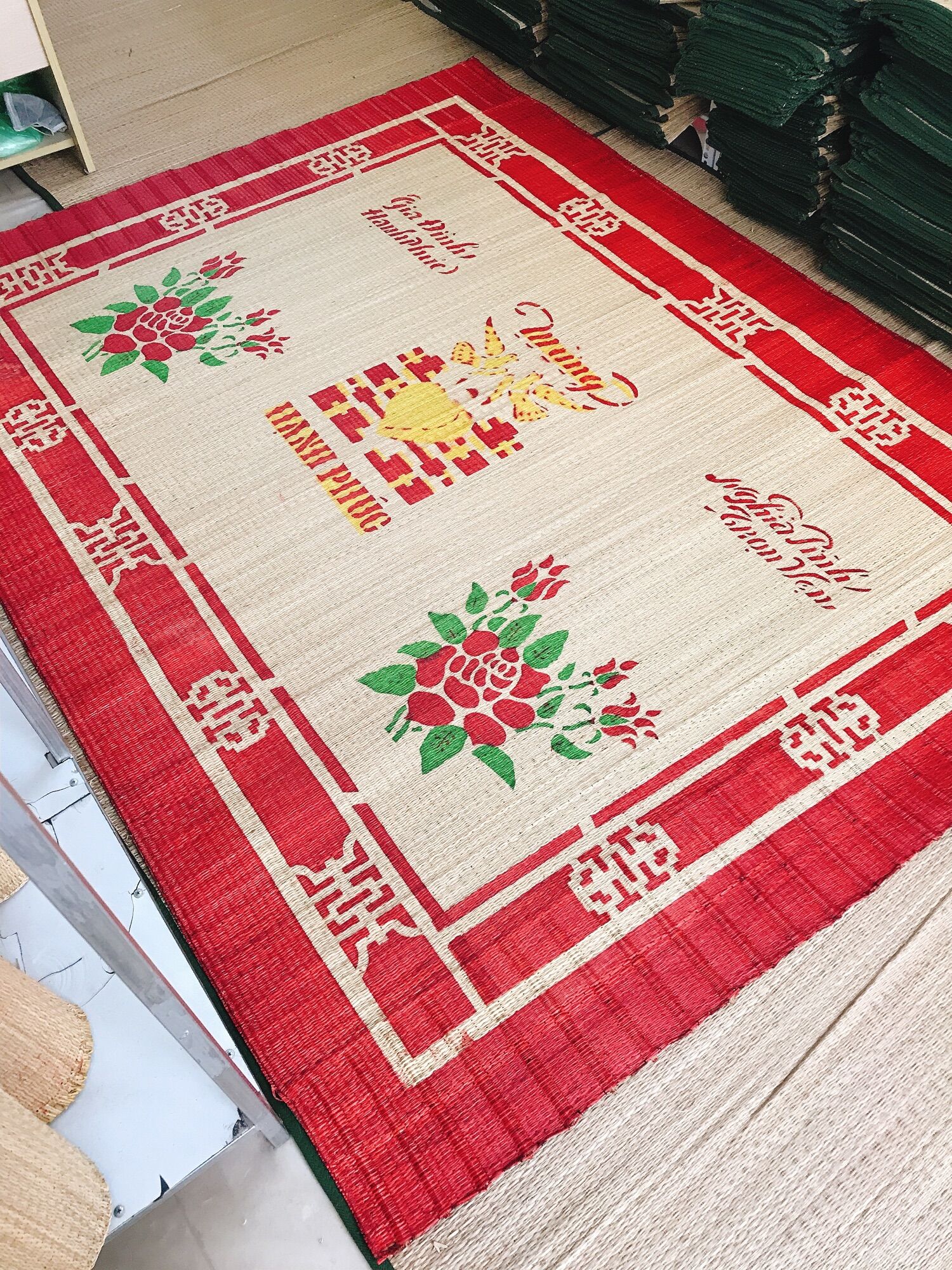 Chiếu Cói In Hoa 1m8x2m