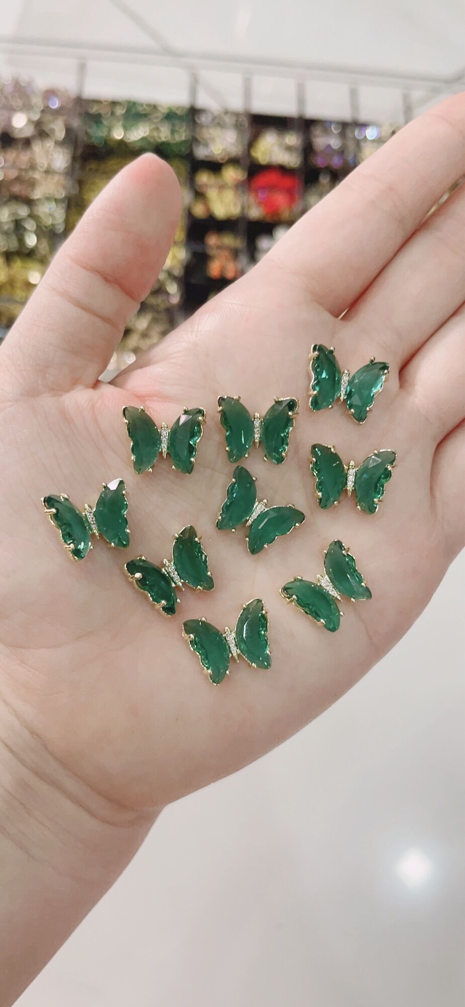 Charm Bướm đính móng tay nail đá pha lê trong suốt