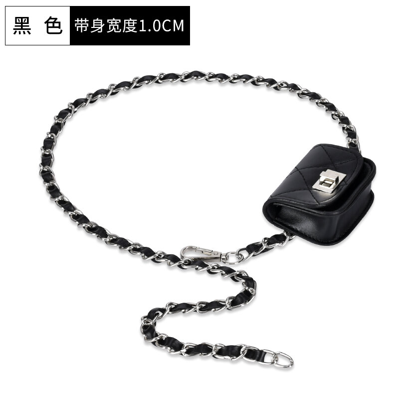 Túi đeo hông mini dây xích chanel mẫu mới váy trang trí dễ phối thời trang xích eo kim loại nữ kèm thắt lưng quần vest