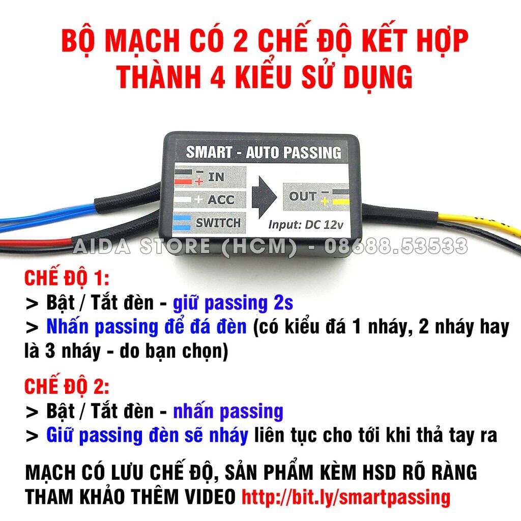 Mạch auto pasing bi cầu mini thông minh và đèn l4x