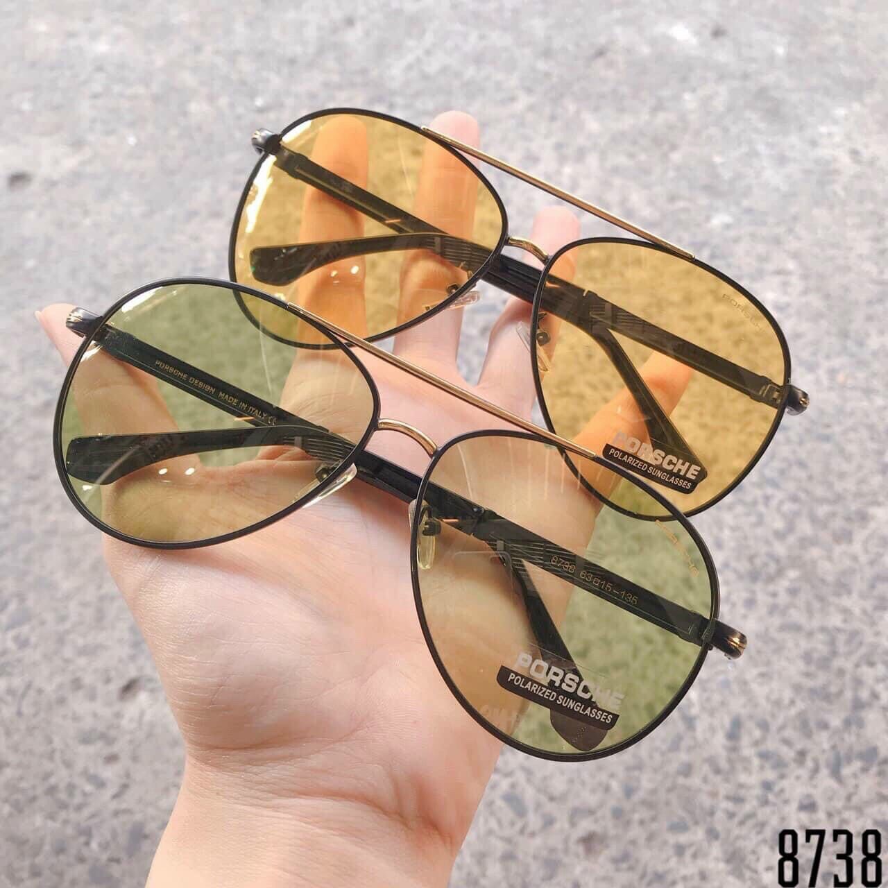 Mắt kính mát thời trang nam 8738 tròng kính polarized đổi màu đi ngày đêm,dáng kính aviator hình giọt nước