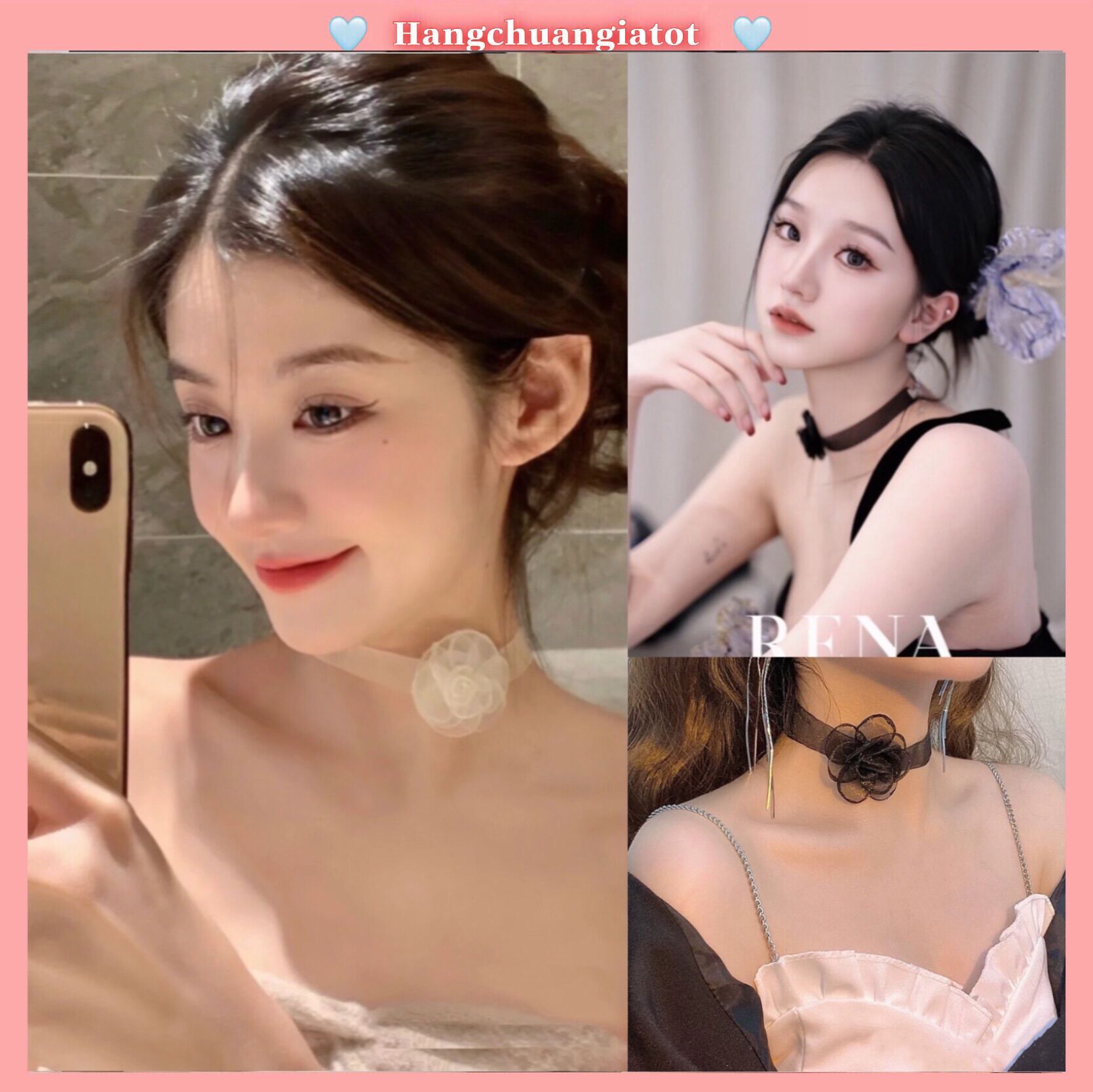 Choker hiệu hoa sang chảnh tiểu thư