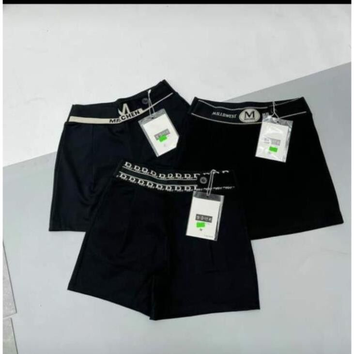 Quần đùi nữ lưng cao, quần đùi cạp chữ chất umi, quần short thời trang nữ.