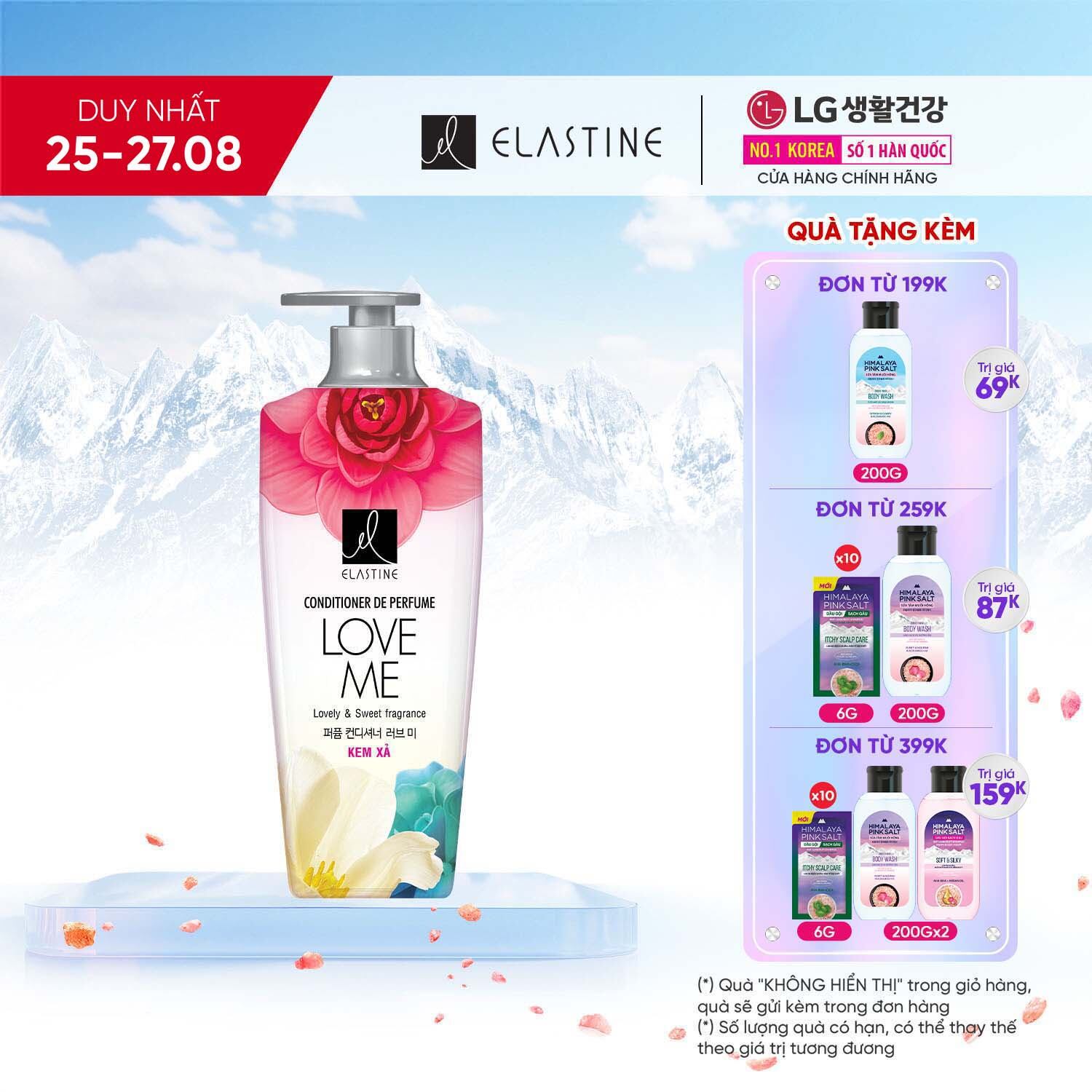 Dầu xả Elastine De Perfume hương nước hoa Love Me 600ml