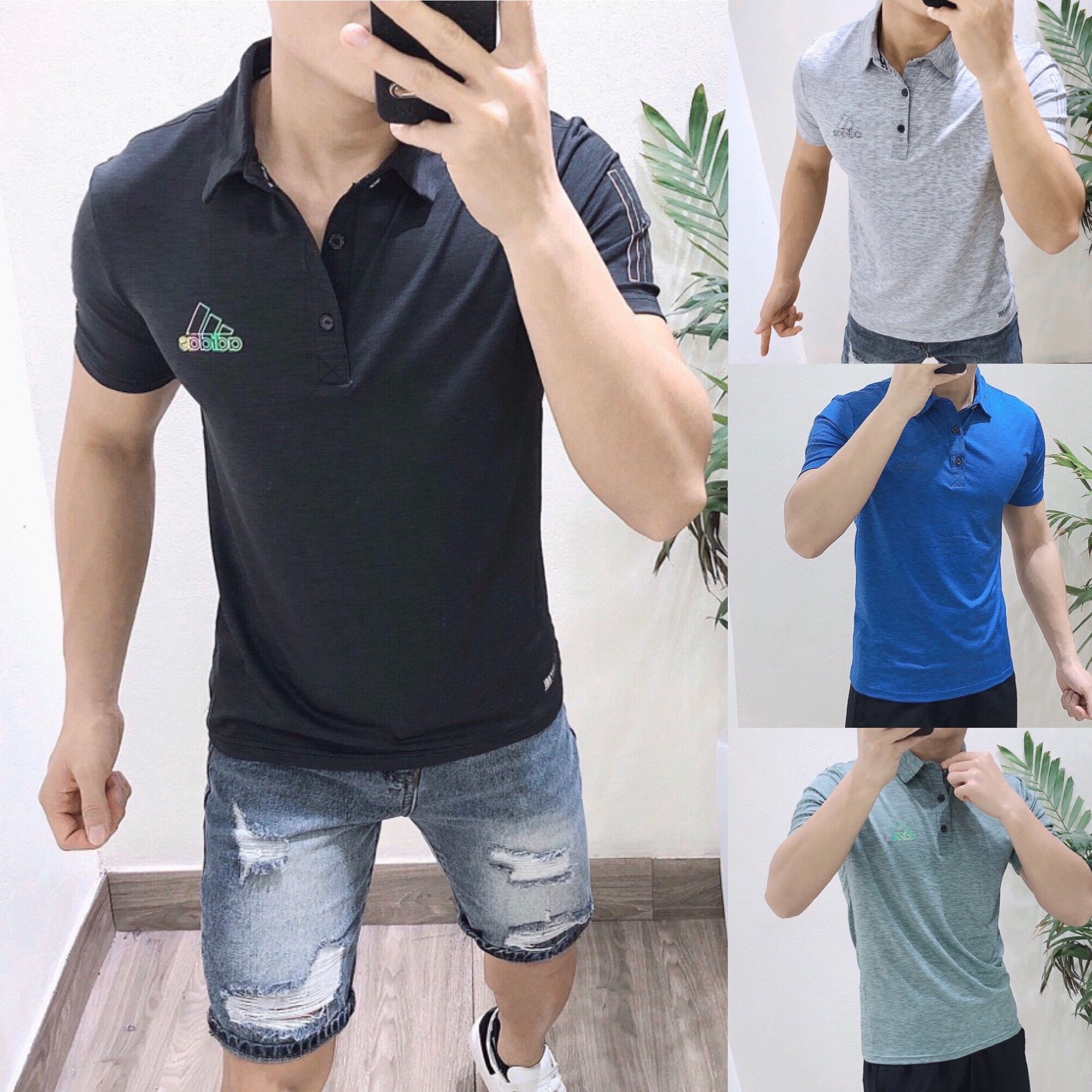 Áo Polo Adidass vải hãng cotton lạnh xịn full tem tag