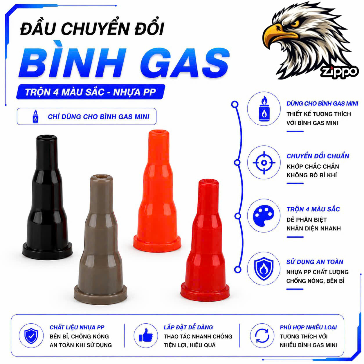 Đầu bơm bật lửa chuyển đổi dùng cho bình ga mini